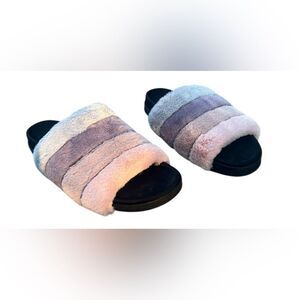 ROAM Fuzzy candy Prism Purple Pink Slides Sandles